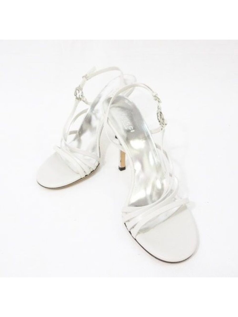 Gucci Sandals Ankle Strap GG Mark Gray - Picture 1 of 9
